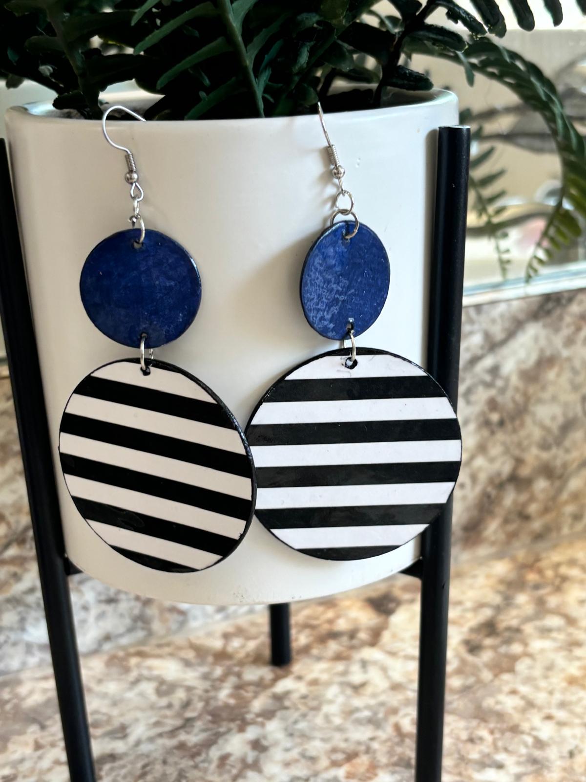 Bold Striped and Vibrant Statement Earrings