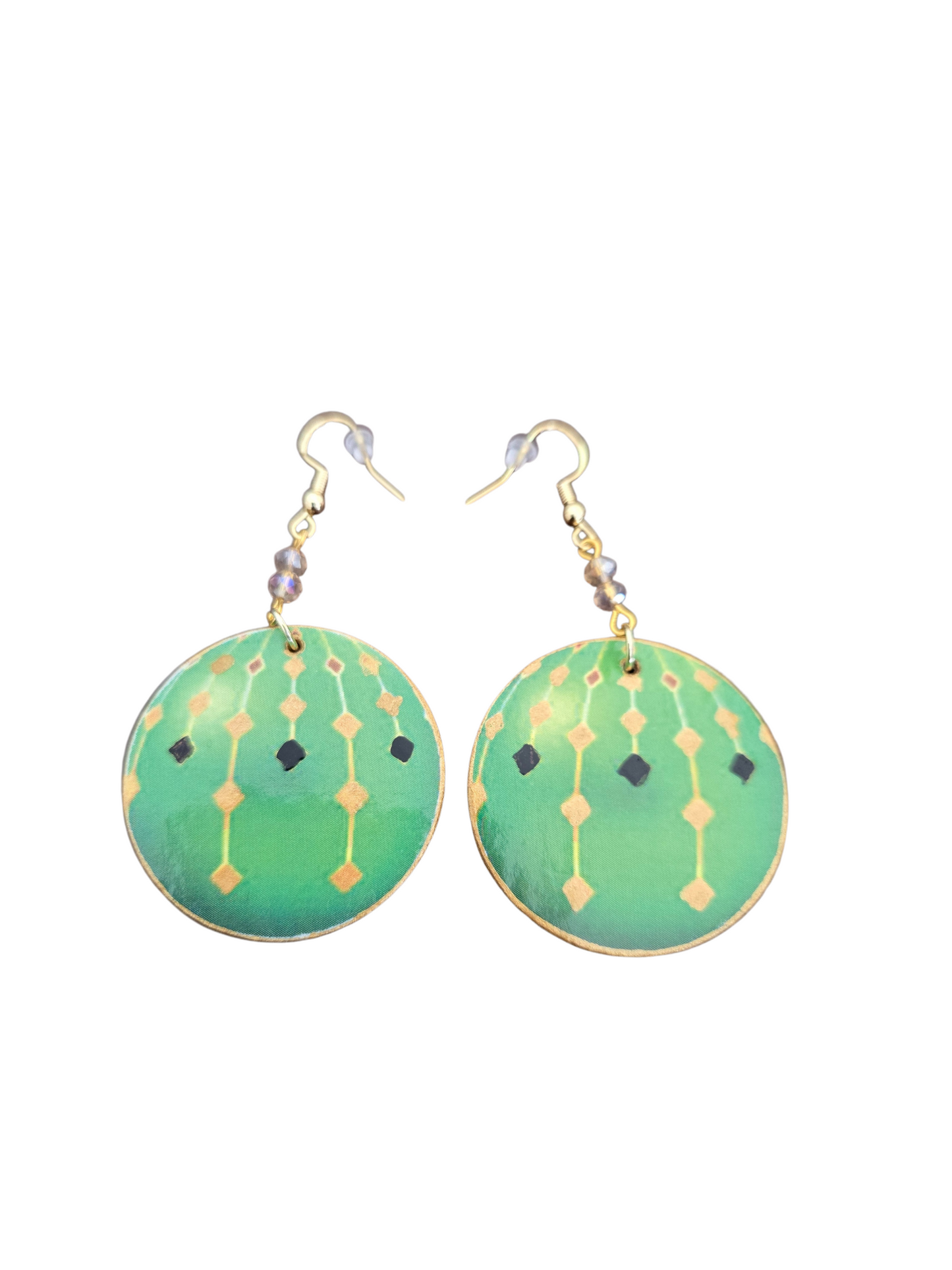 Festive Green Holiday Glow Earrings | Handmade Christmas Jewelry