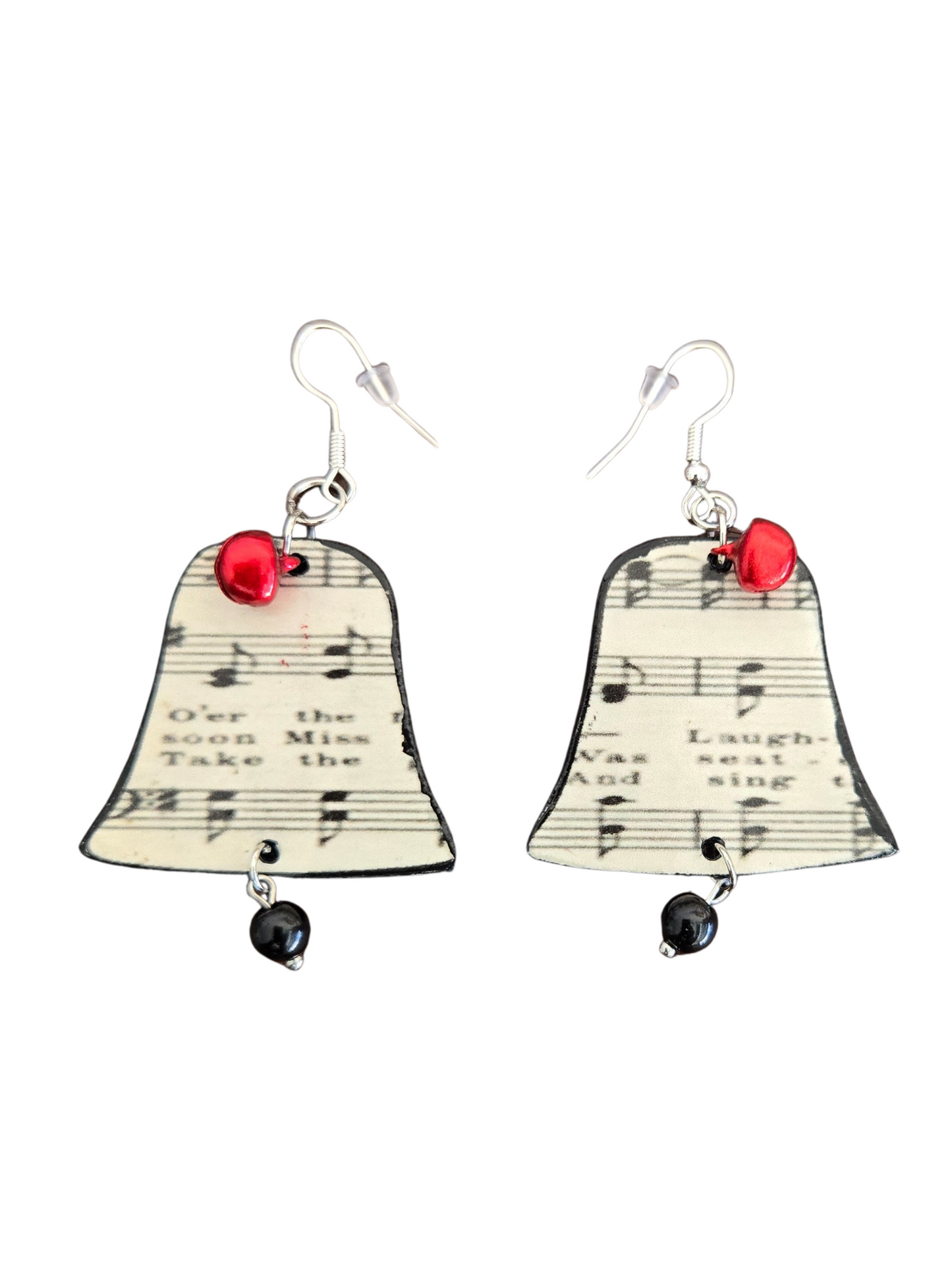 Vintage Music Melody Red Bell Earrings