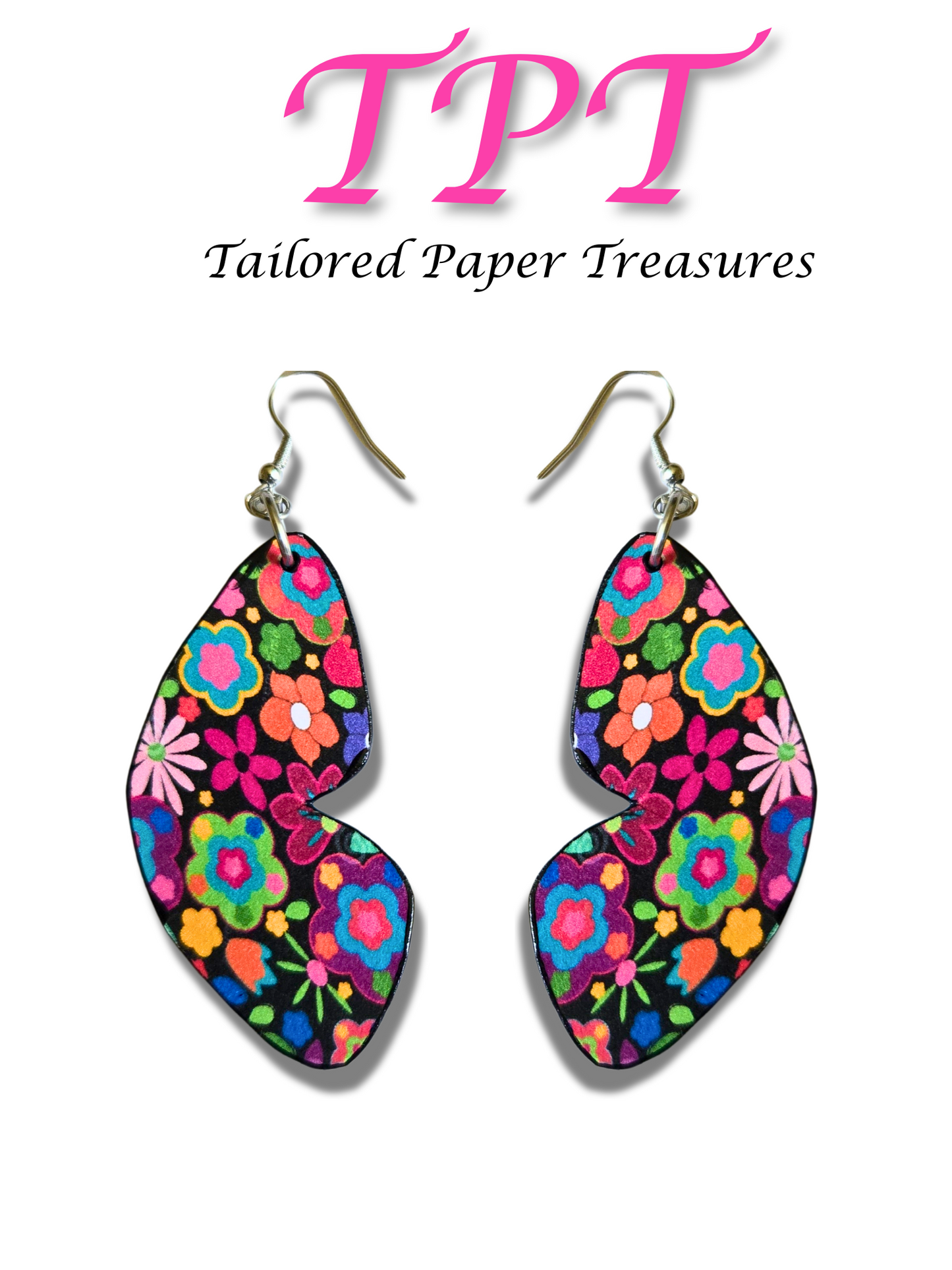 Floral Festive Paper Butterfly Earrings