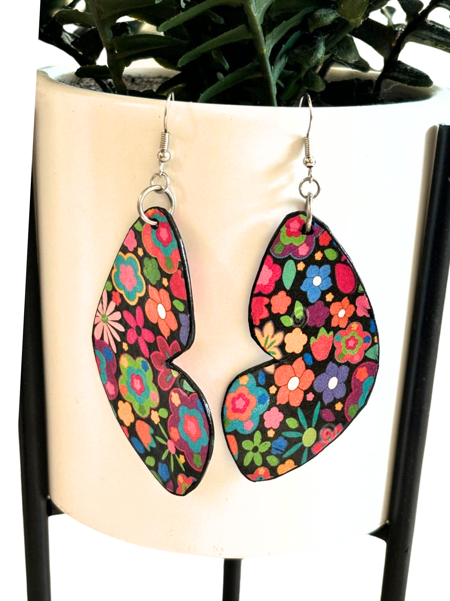 Floral Festive Paper Butterfly Earrings