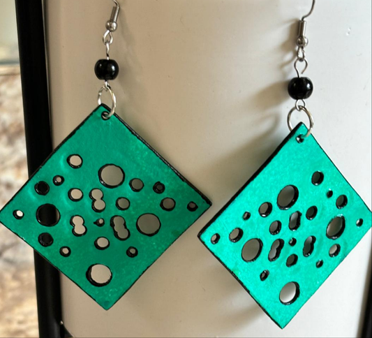 Turquoise Geometric Handmade Earrings