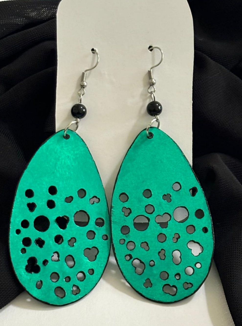 Teal Mosaic Handmade Earrings