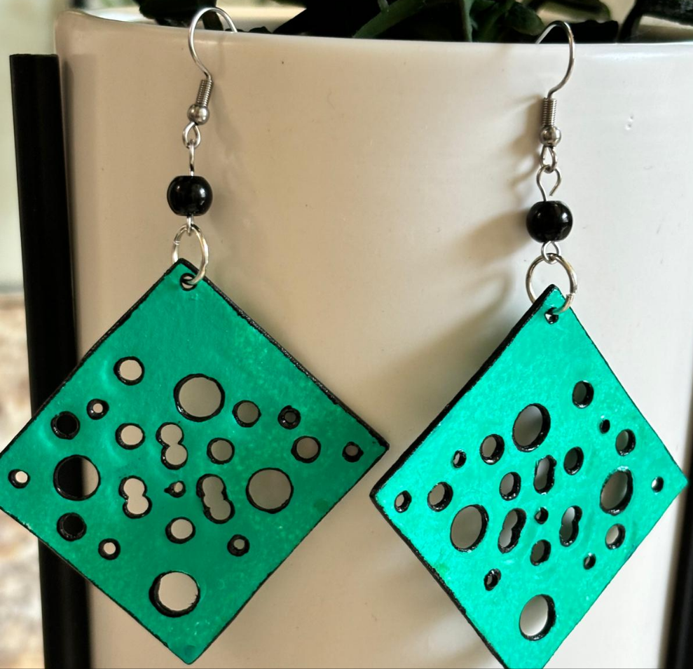 Turquoise Geometric Handmade Earrings