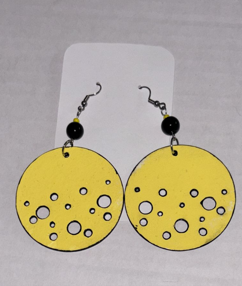 Sunny Dotted Swiss Disc Earrings