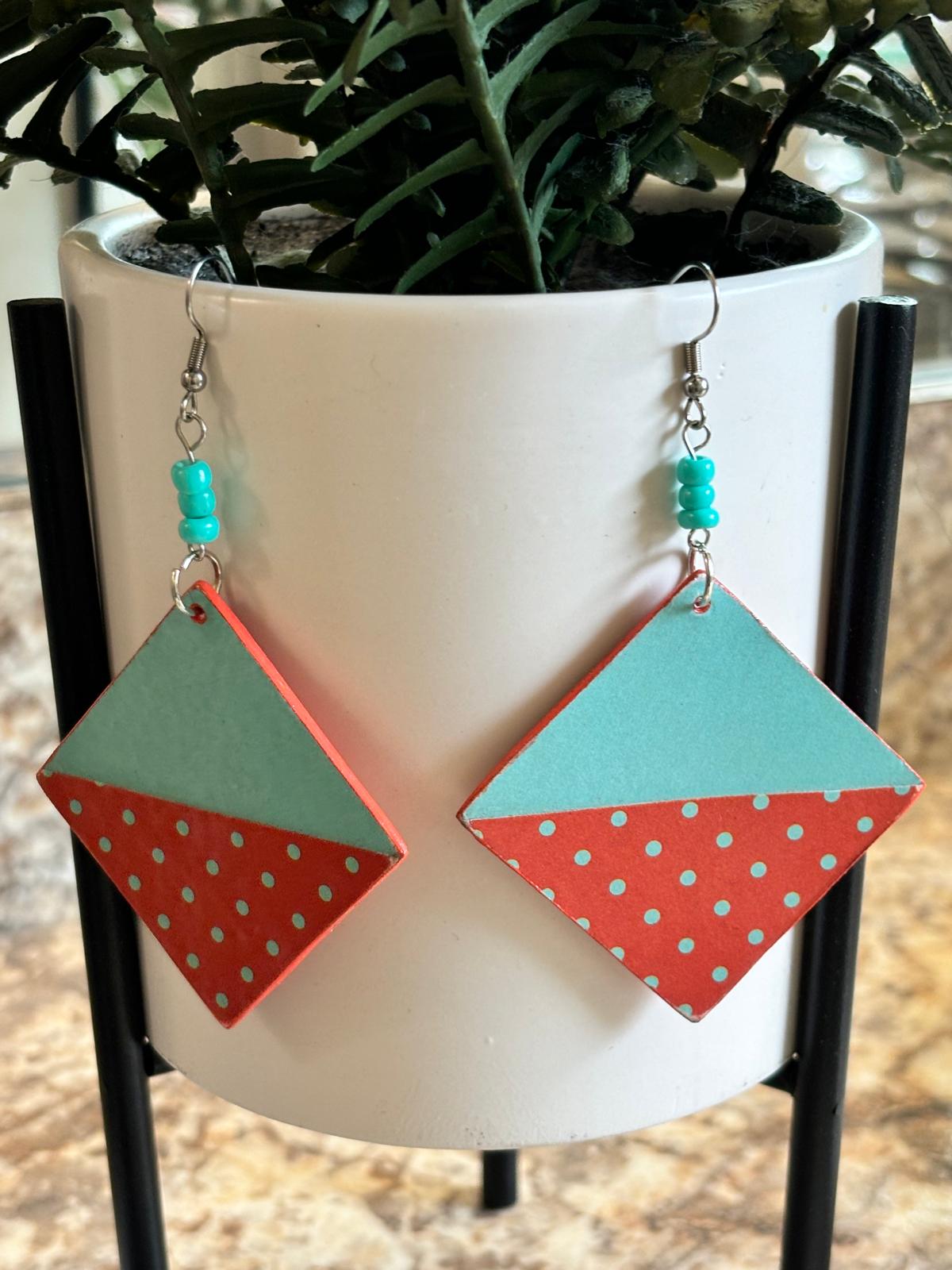 Paper Dream Dots Dangle- Handmade Earrings