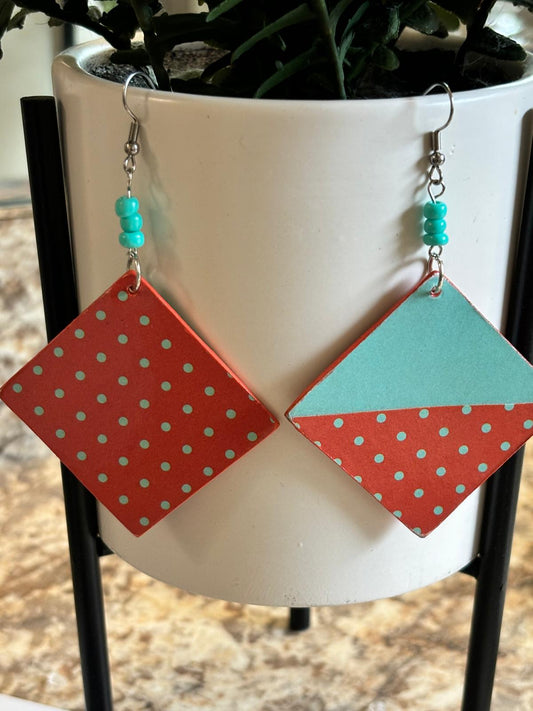 Paper Dream Dots Dangle- Handmade Earrings