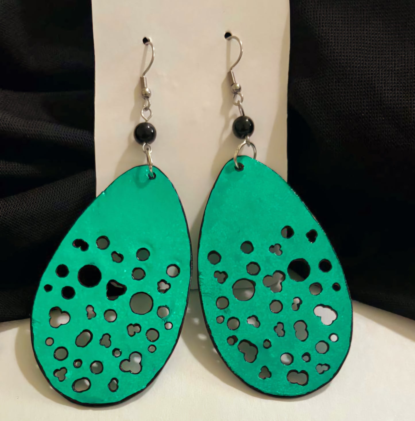 Teal Mosaic Handmade Earrings