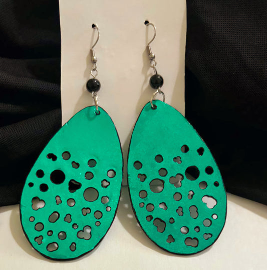 Teal Mosaic Handmade Earrings