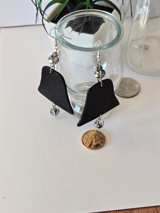 Matte Black Grace Bells Handmade Earrings