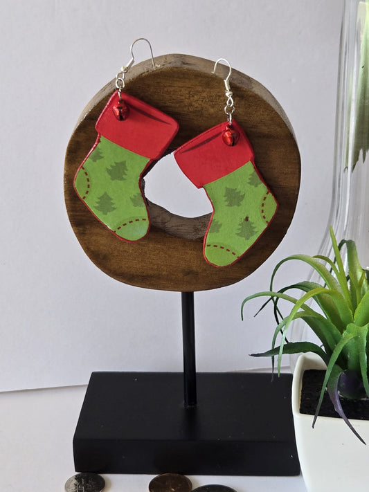 Holiday Stocking Jingle Handmade Earrings