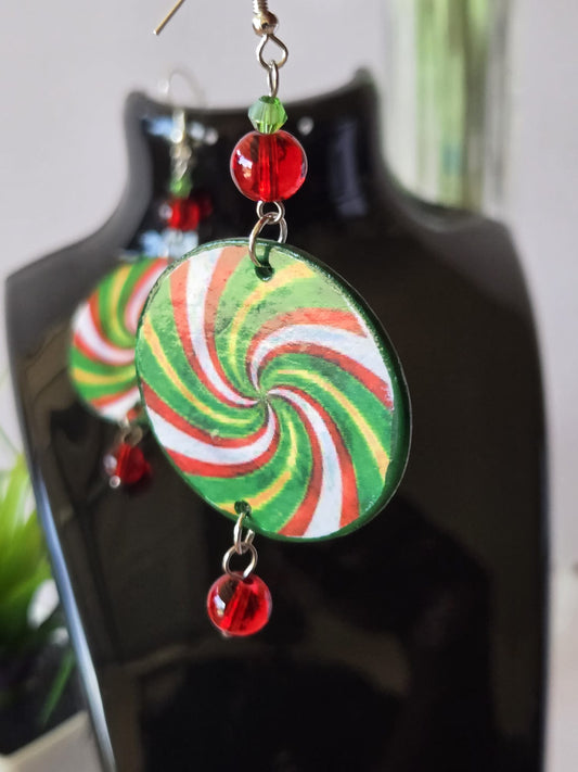 Peppermint Bliss Drops Handmade Earrings