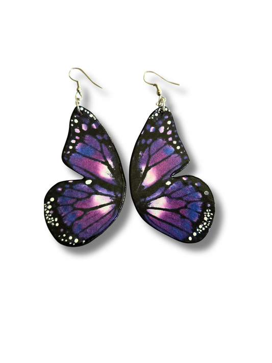 Purple Meadow Paper Butterfly Earrings