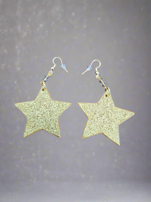 Golden Star Celebration Handmade Earrings