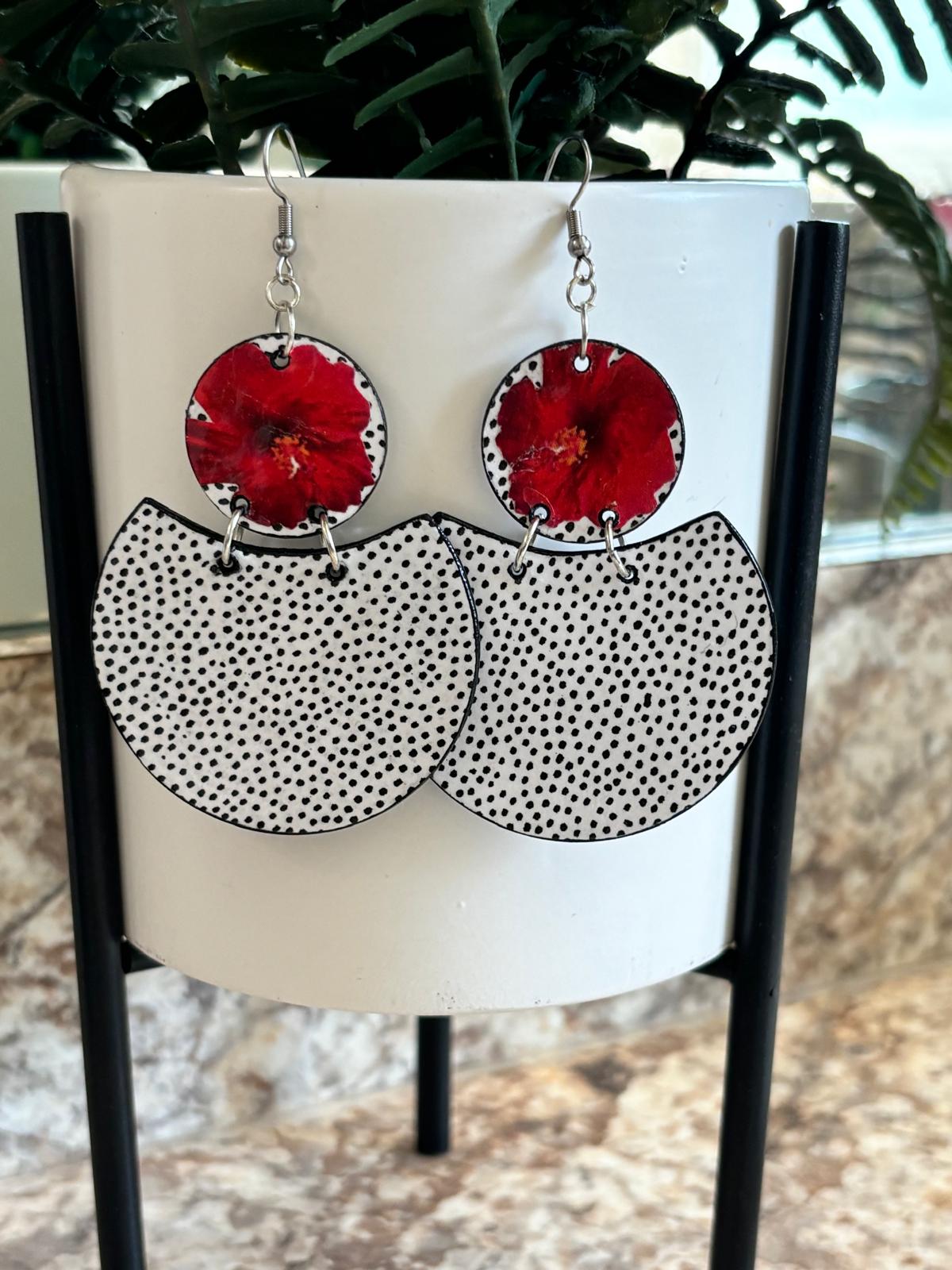 Polka Dot Harmony Paper Earrings