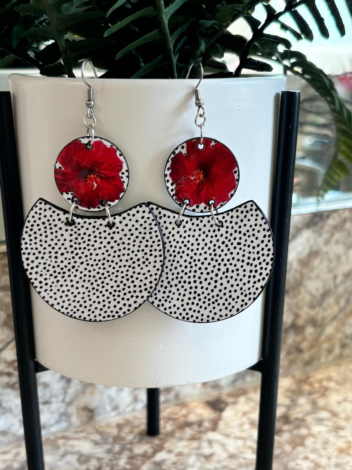 Polka Dot Harmony Paper Earrings