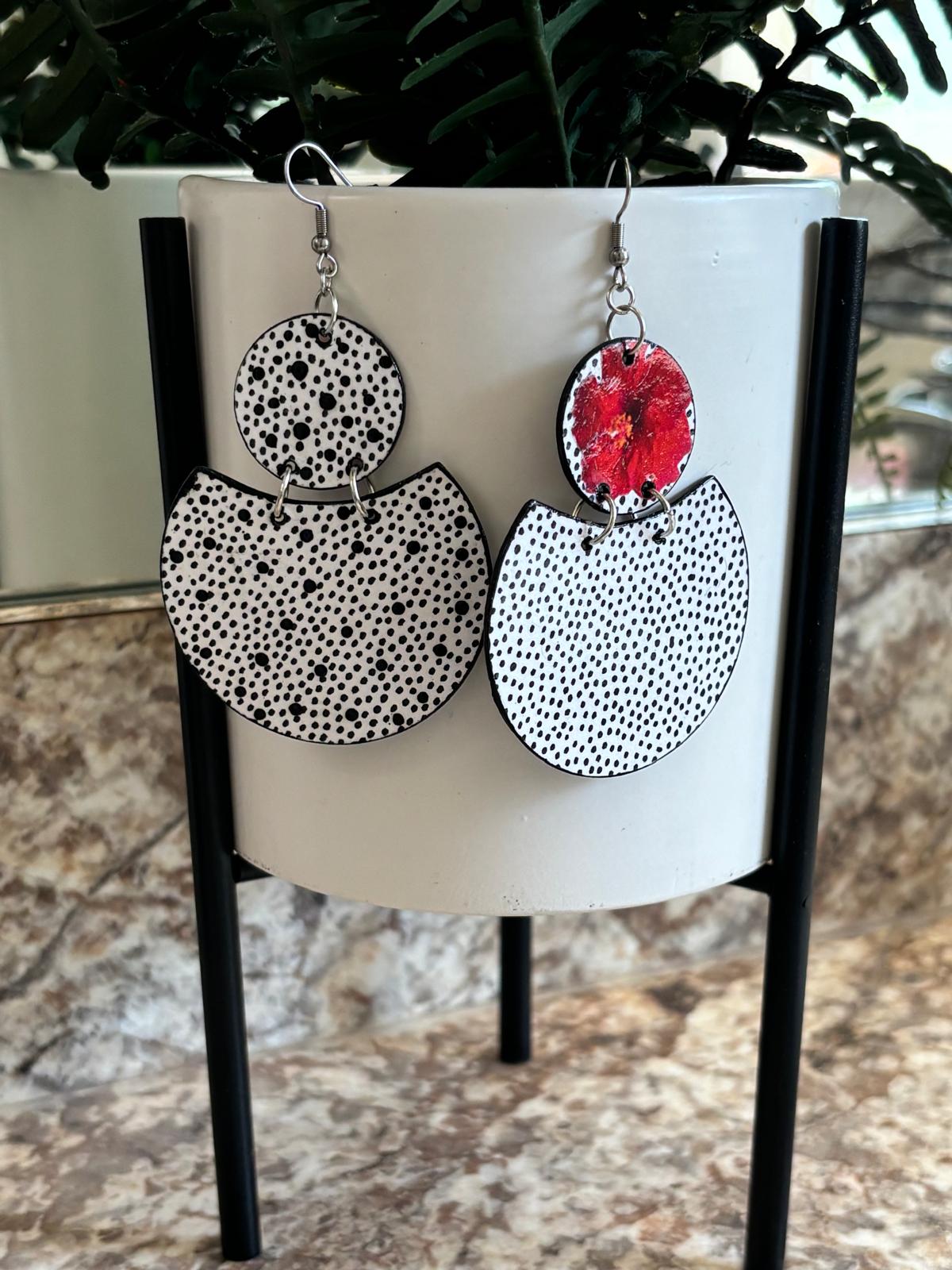 Polka Dot Harmony Paper Earrings